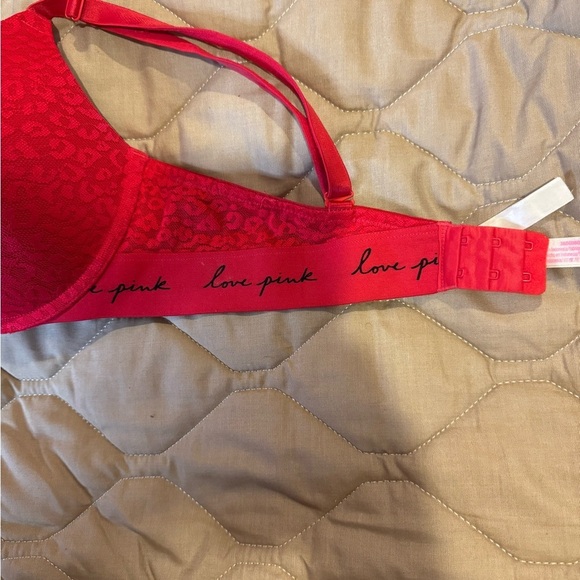 Victoria’s Secret PINK Push-Up Bra 36D Red Underwire Adjustable Wear Everywhere - Picture 4 of 12